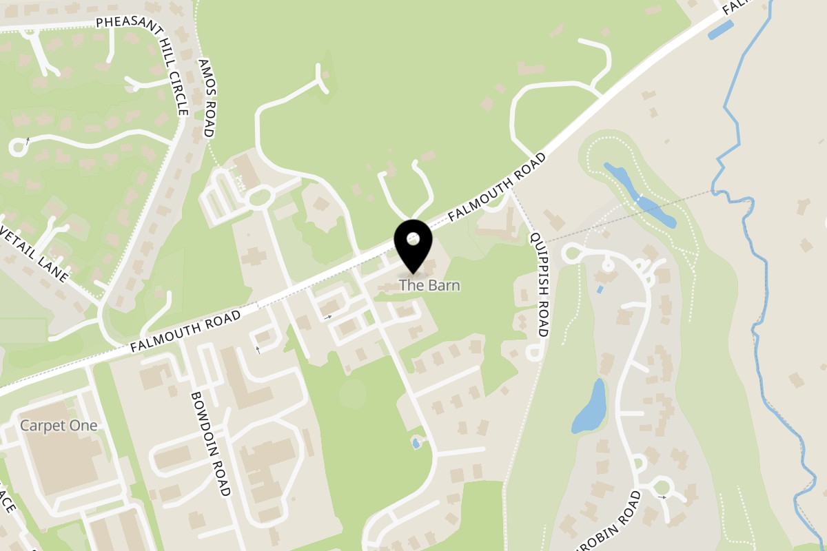 Map showing the location of Castaway Cafe on 26C MA-28 in Mashpee